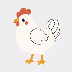Cute Chicken vector illustration for children