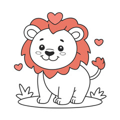 Cute Lion for toddlers books vector illustration