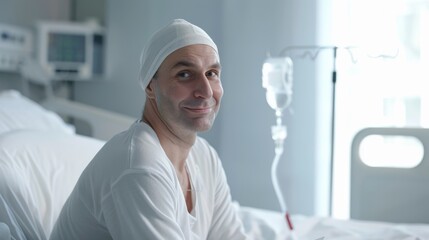 Patient Smiling in Hospital Room
