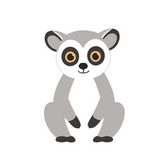 Vector illustration of a cute Lemur for toddlers books