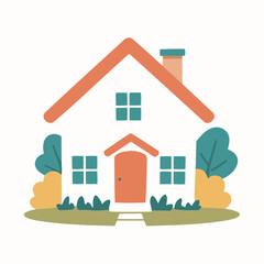 Cute House for children's bedtime stories vector illustration