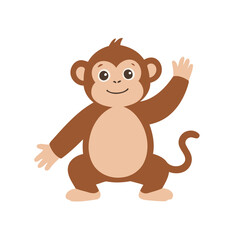Cute Monkey for children's books vector illustration