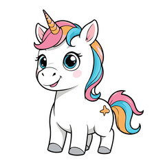Vector illustration of a cute Unicorn for kids books