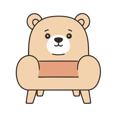 Cute Bear for children book vector illustration