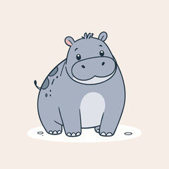 Vector illustration of a delightful Hippo for early readers' enjoyment