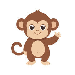 Cute Monkey for toddlers books vector illustration
