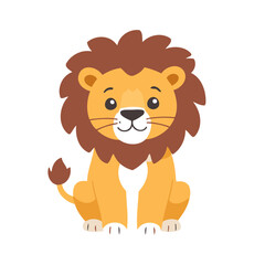 Obraz premium Vector illustration of a playful Lion for preschoolers' storytime