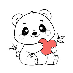 Fototapeta premium Cute vector illustration of a Panda for kids