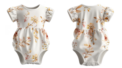 Romper jumpsuit newborn mockup cut out transparent isolated on white background ,PNG file ,artwork graphic design.