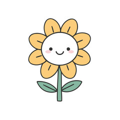Cute Flower for young readers' picture book vector illustration