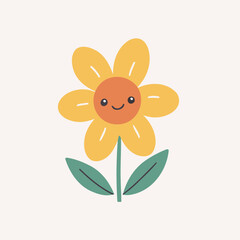 Vector illustration of an endearing Flower for kids' bedtime stories