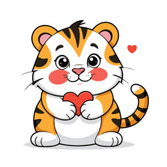 Cute Tiger for children book vector illustration