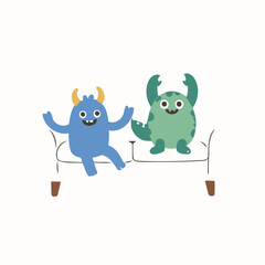 Cute vector illustration of a Monster for youngsters' picture books