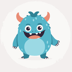Cute vector illustration of a Monster for early readers' delight