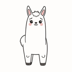 Cute Llama for early readers' adventure books vector illustration