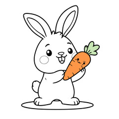 Cute vector illustration of a Bunny for kids