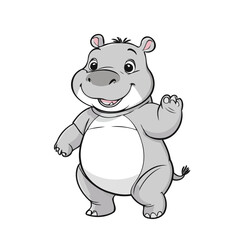Vector illustration of a playful Hippo for preschoolers' storytime
