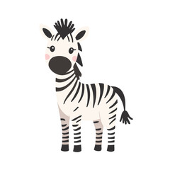 Cute vector illustration of a Zebra for children story book