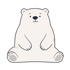 Cute vector illustration of a Polarbear for children's bedtime stories
