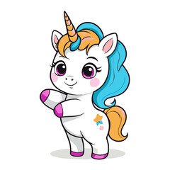 Cute Unicorn for kids' storytelling vector illustration