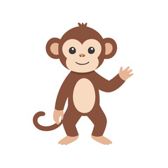 Cute Monkey for young readers' picture book vector illustration