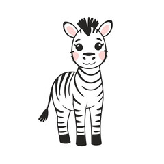 Cute vector illustration of a Zebra for toddlers' playful adventures