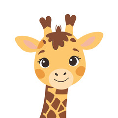 Vector illustration of a cute Giraffe for toddlers