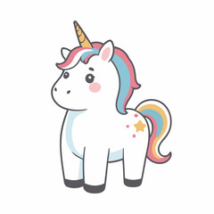 Cute vector illustration of a Unicorn for toddlers