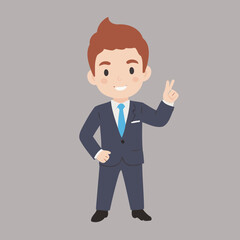Cute Businessman for young readers' picture book vector illustration