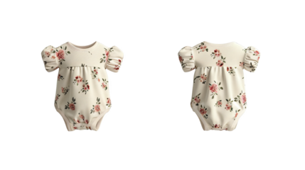 Romper jumpsuit newborn mockup cut out transparent isolated on white background ,PNG file ,artwork graphic design.
