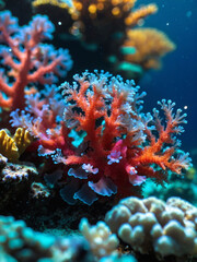 Marine Marvel, Seabed Alive with Coral Beauty Creating Stunning Underwater Background.