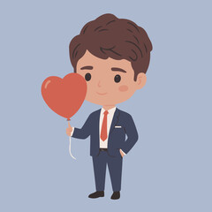 Cute vector illustration of a Businessman for kids' reading time
