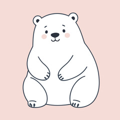 Cute vector illustration of a Polarbear for children book