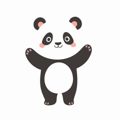 Vector illustration of an enchanting Panda for kids' storytelling