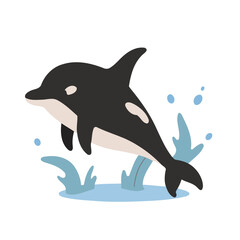 Cute Orca for toddlers vector illustration
