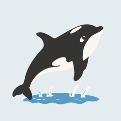 Cute Orca for kids vector illustration
