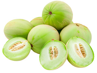 A Pile of Honeydew Melon with a Transparent Background PNG