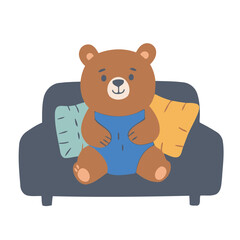 Cute vector illustration of a Bear for kids books