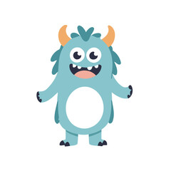 Cute vector illustration of a Monster for early readers' delight