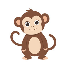 Vector illustration of a cute Monkey for children story book