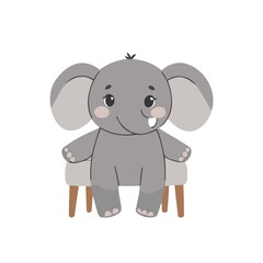 Cute Elephant for kids story book vector illustration