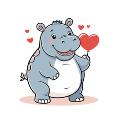 Vector illustration of a lovable Hippo for children's picture books