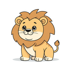 Cute Lion for preschoolers' storybook vector illustration