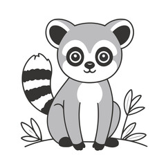 Cute Lemur for kids story book vector illustration