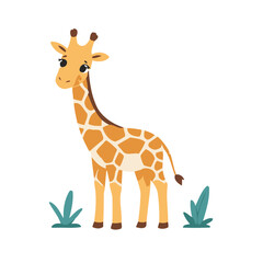 Fototapeta premium Cute vector illustration of a Giraffe for toddlers story books