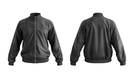Black Jacket mockup design cut out transparent isolated on white background ,PNG file ,artwork graphic design.