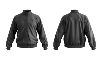 Black Jacket mockup design cut out transparent isolated on white background ,PNG file ,artwork graphic design.