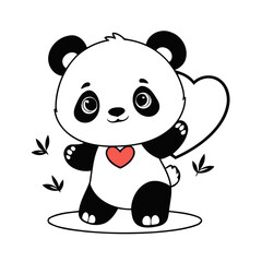 Cute Panda for young readers' picture book vector illustration