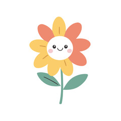 Cute Flower for children's literature vector illustration