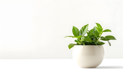 Modern houseplants Home decor concept. isolated on white background. Small Plant on home office desk Decorative. 